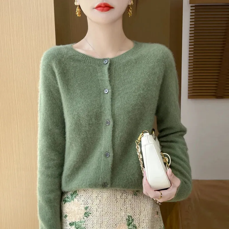 Pure Merino Wool Long Sleeve Cardigan