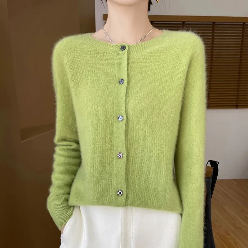 Pure Merino Wool Long Sleeve Cardigan