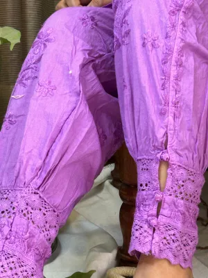 Purple Chikankari Afghani Salwar