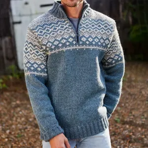 Quarter-Zip Knit Sweater for a Comfortable and Stylish Look