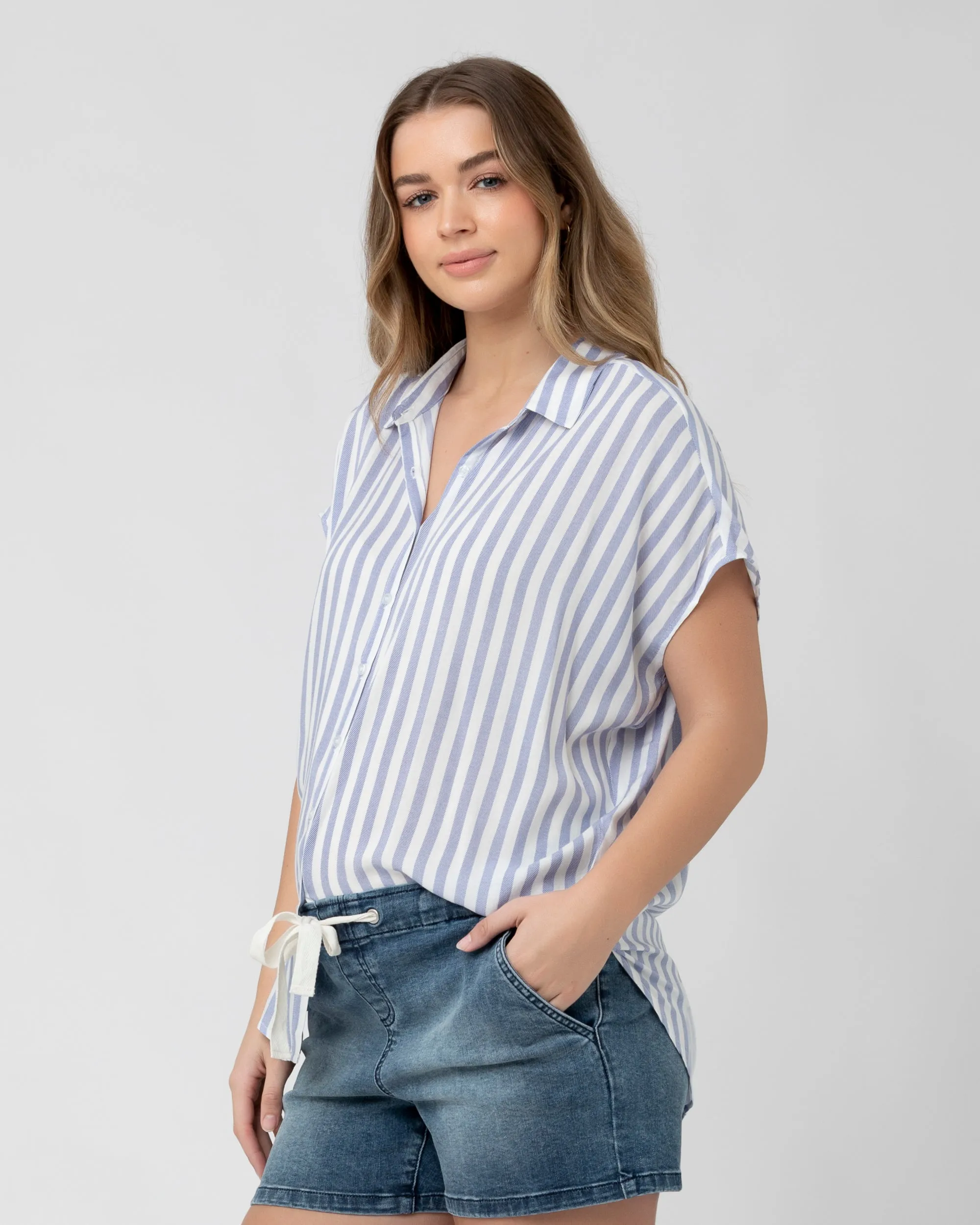 Quinn Relaxed Shirt Blue / White