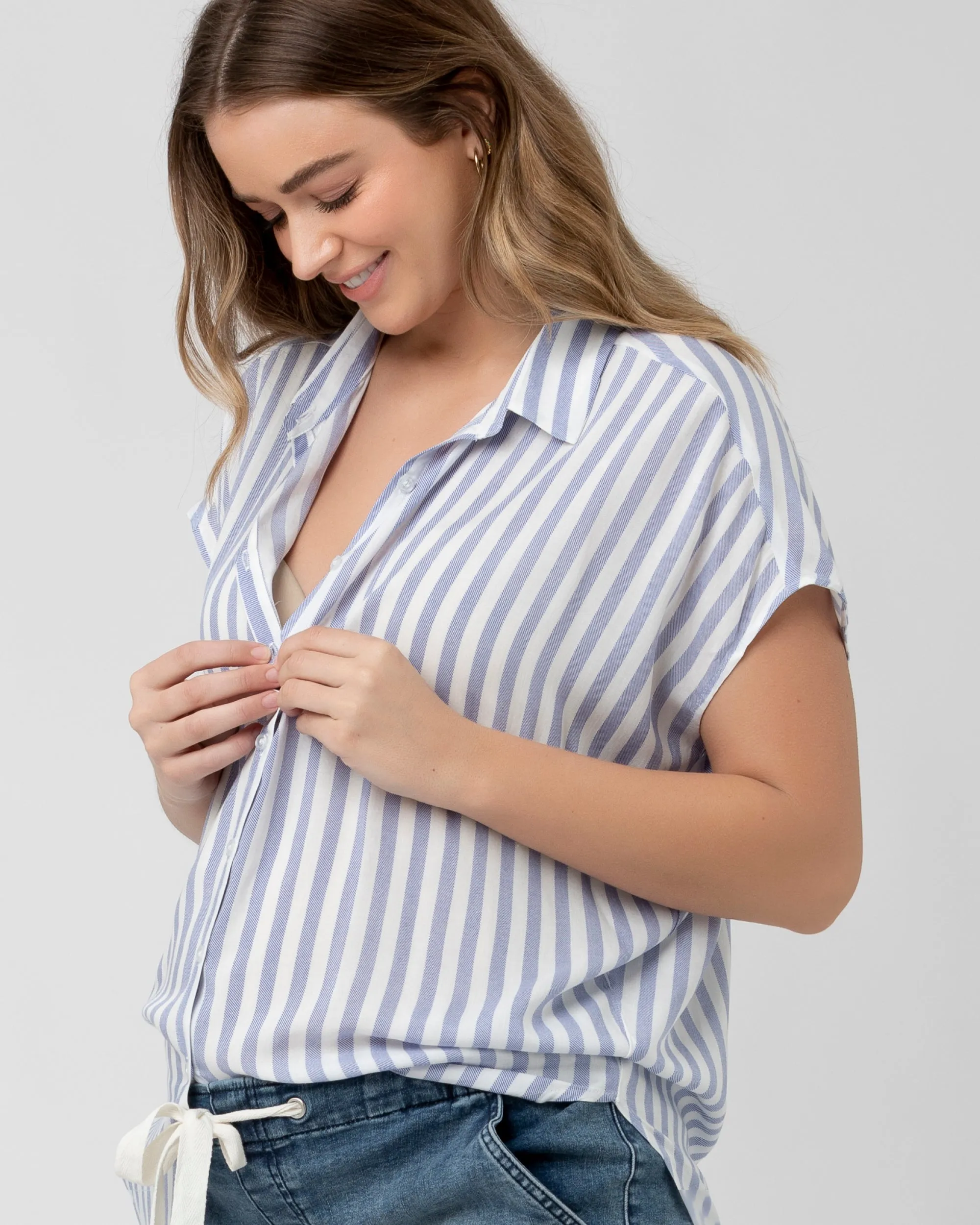 Quinn Relaxed Shirt Blue / White