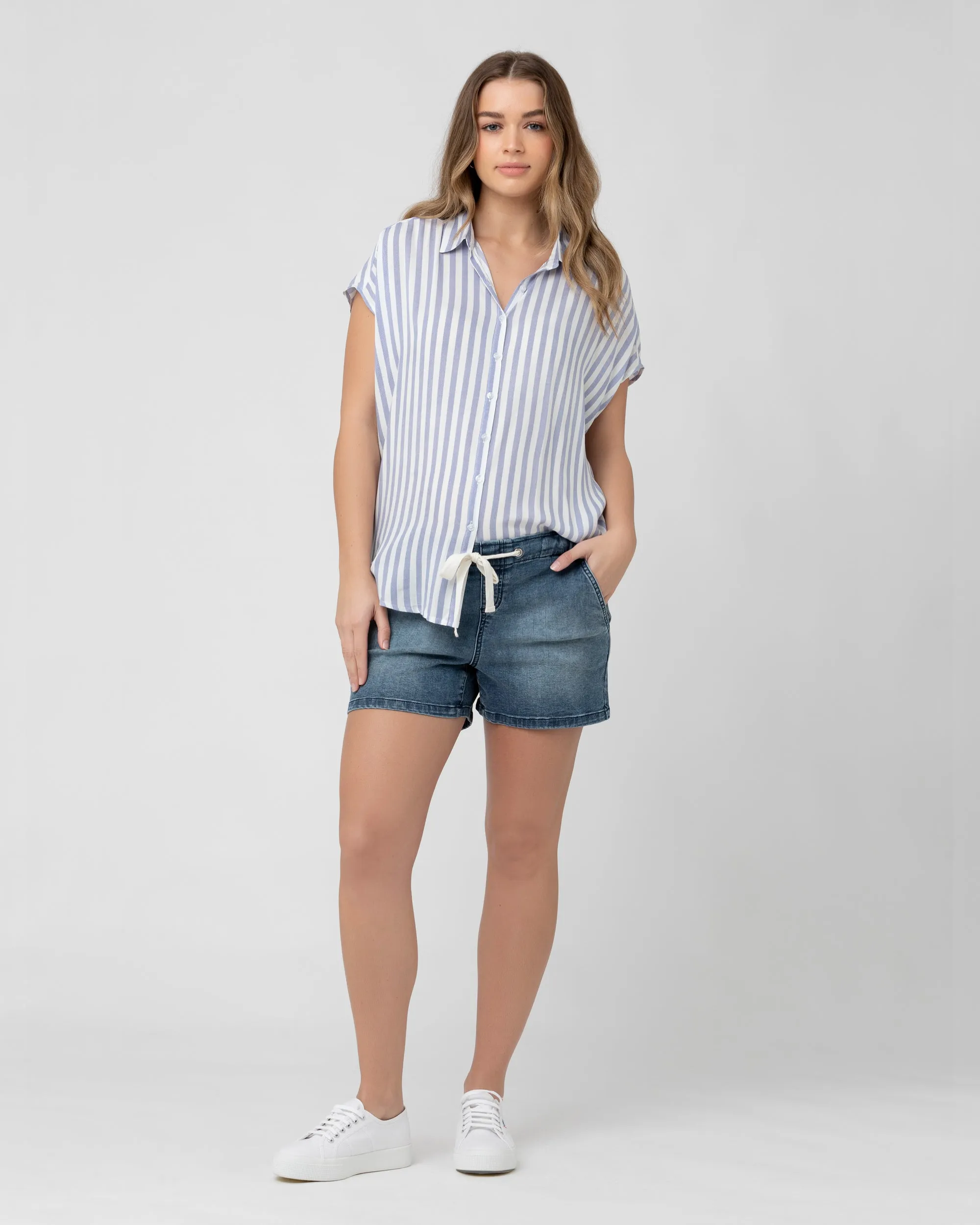 Quinn Relaxed Shirt Blue / White