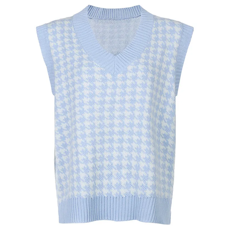 "FOUR COLOR HOUNDSTOOTH SWEATER" VEST N103003