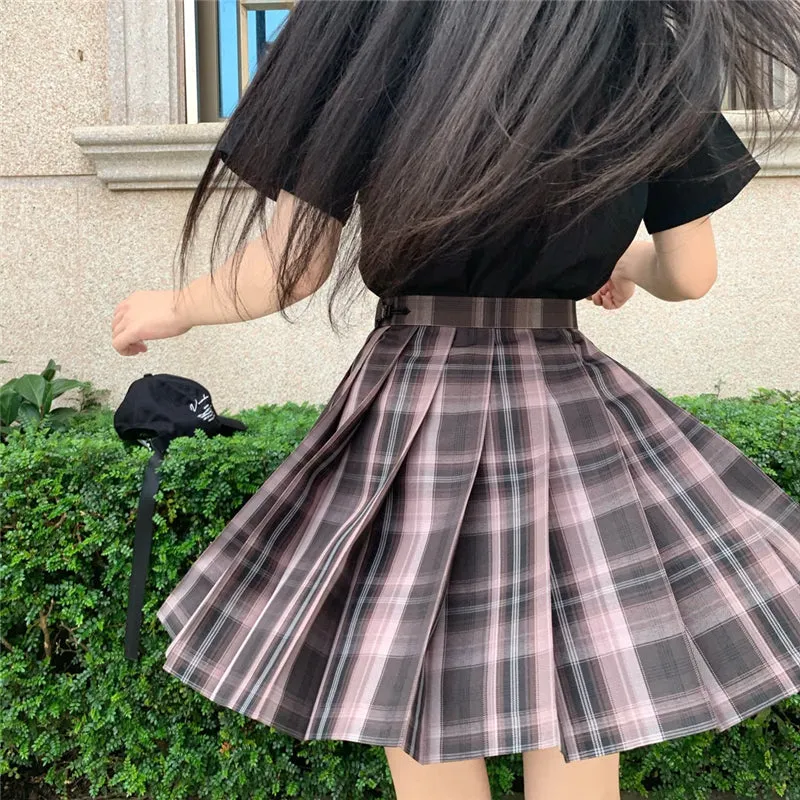 "JK DARK PURPLE PLAID" SKIRT N082707