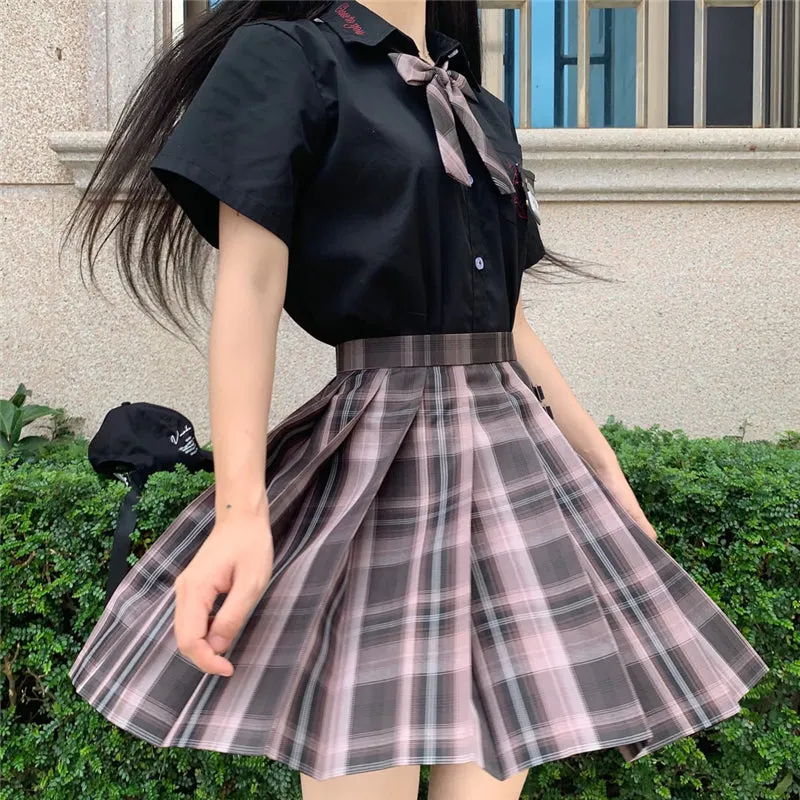 "JK DARK PURPLE PLAID" SKIRT N082707