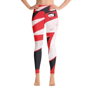 "Lynn Beauty-Face" Red-White Lightning Yoga / Workout Leggings