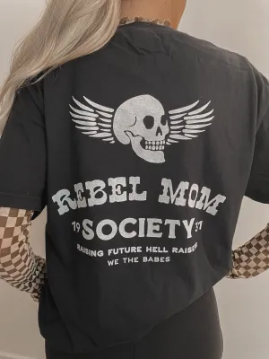 Rebel Mom Graphic Tee - Black