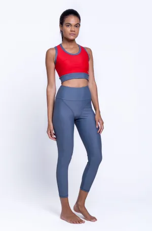 Red & Grey Performance Set - Leggings and Bra