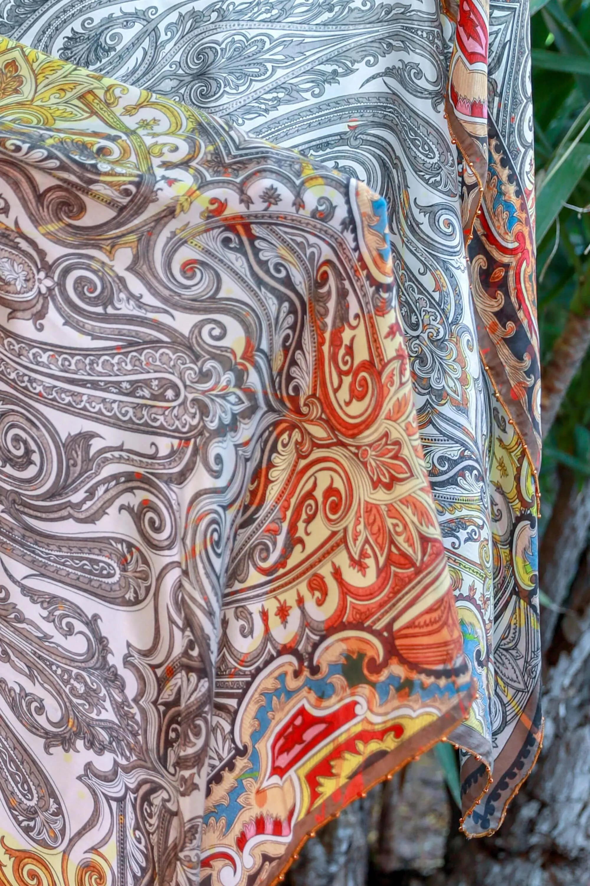 Red and Tan Cotton Suit by Elan