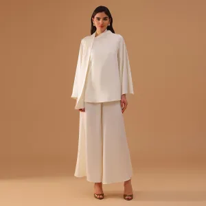 Relaxed-Fit Long-Sleeve Top in Ivory