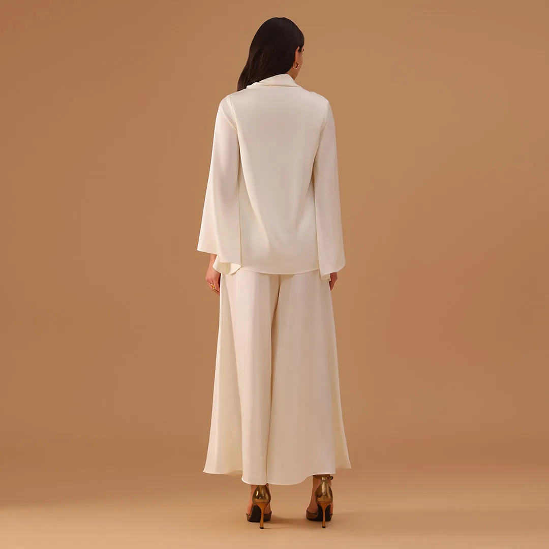 Relaxed-Fit Long-Sleeve Top in Ivory