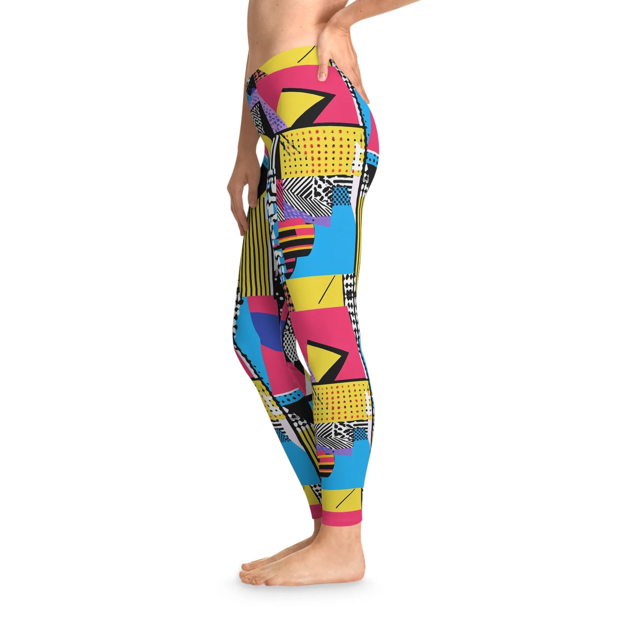 Retro Pop Vibe Stretchy Leggings for Active Lifestyle & Everyday Comfort
