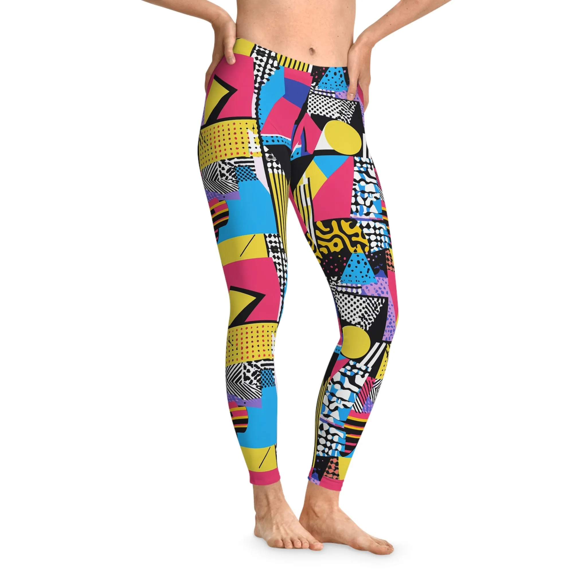 Retro Pop Vibe Stretchy Leggings for Active Lifestyle & Everyday Comfort