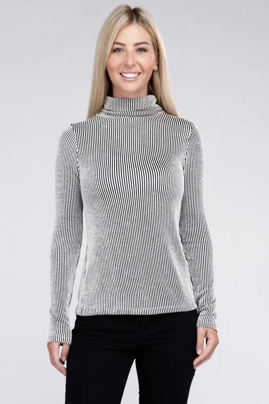 Ribbed Turtle Neck Top