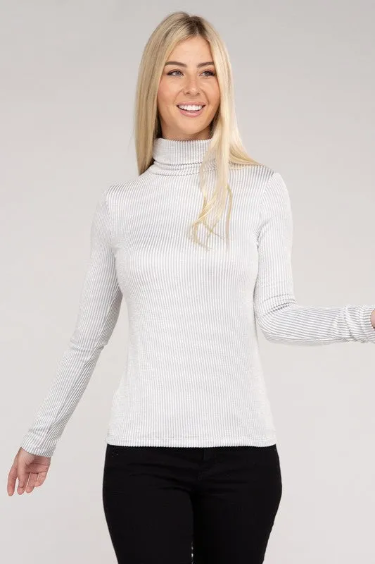 Ribbed Turtle Neck Top
