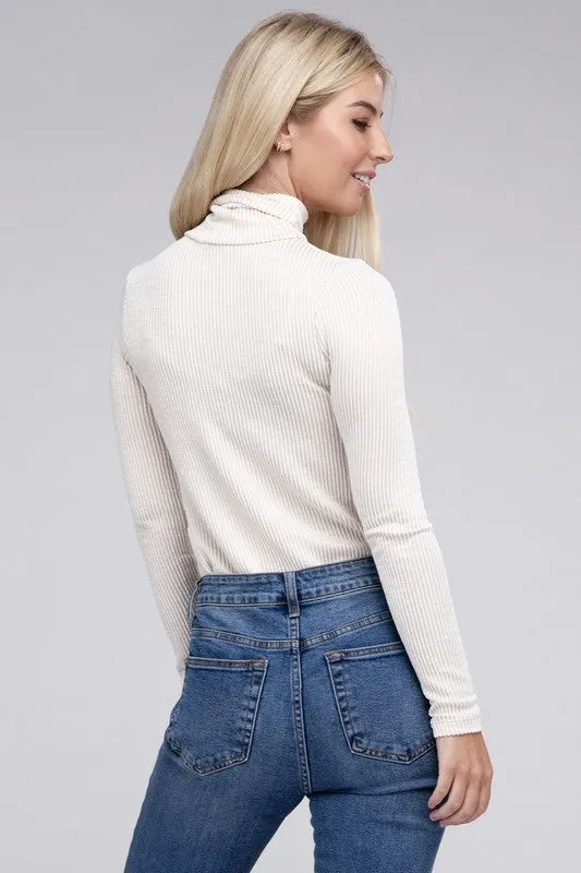 Ribbed Turtle Neck Top