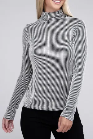 Ribbed Turtle Neck Top