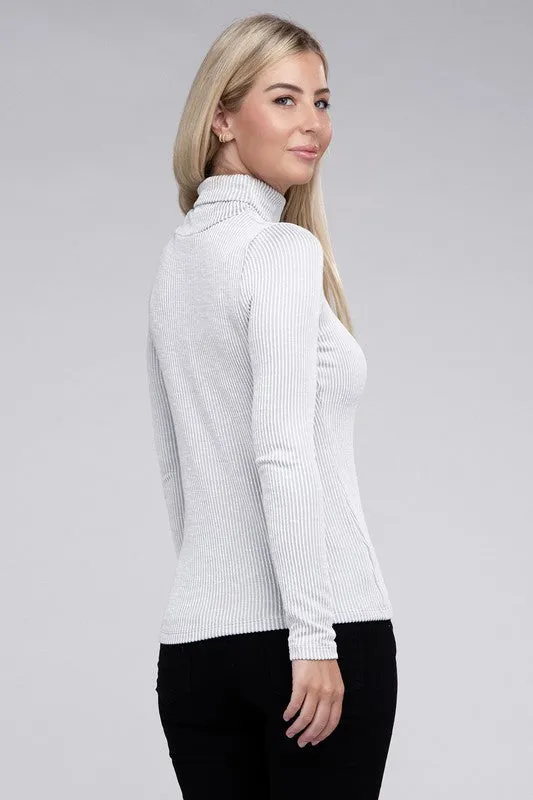 Ribbed Turtle Neck Top