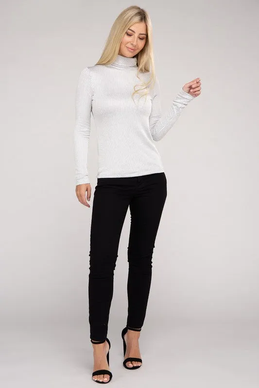 Ribbed Turtle Neck Top