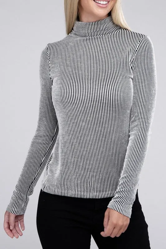 Ribbed Turtle Neck Top