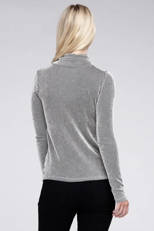 Ribbed Turtle Neck Top