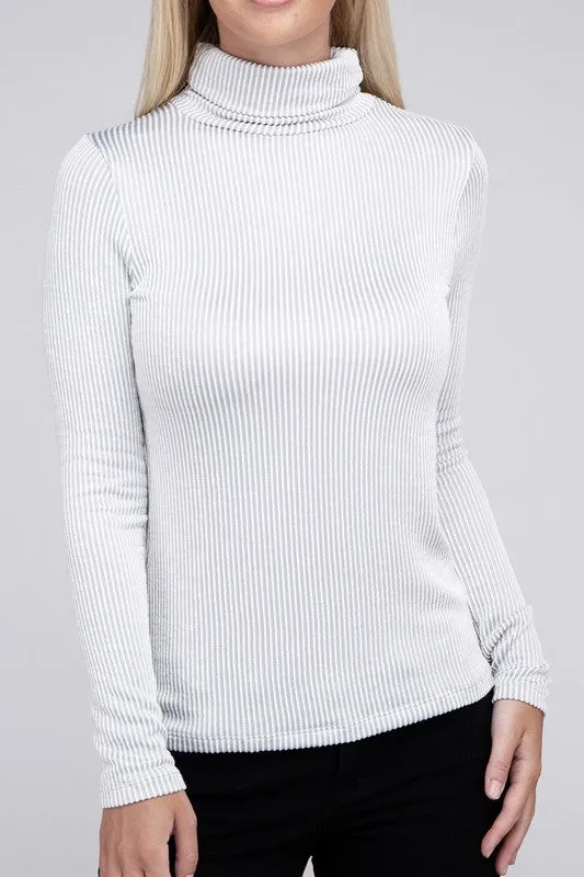 Ribbed Turtle Neck Top
