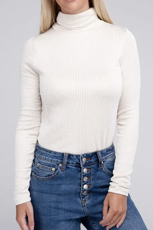 Ribbed Turtle Neck Top