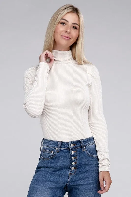 Ribbed Turtle Neck Top