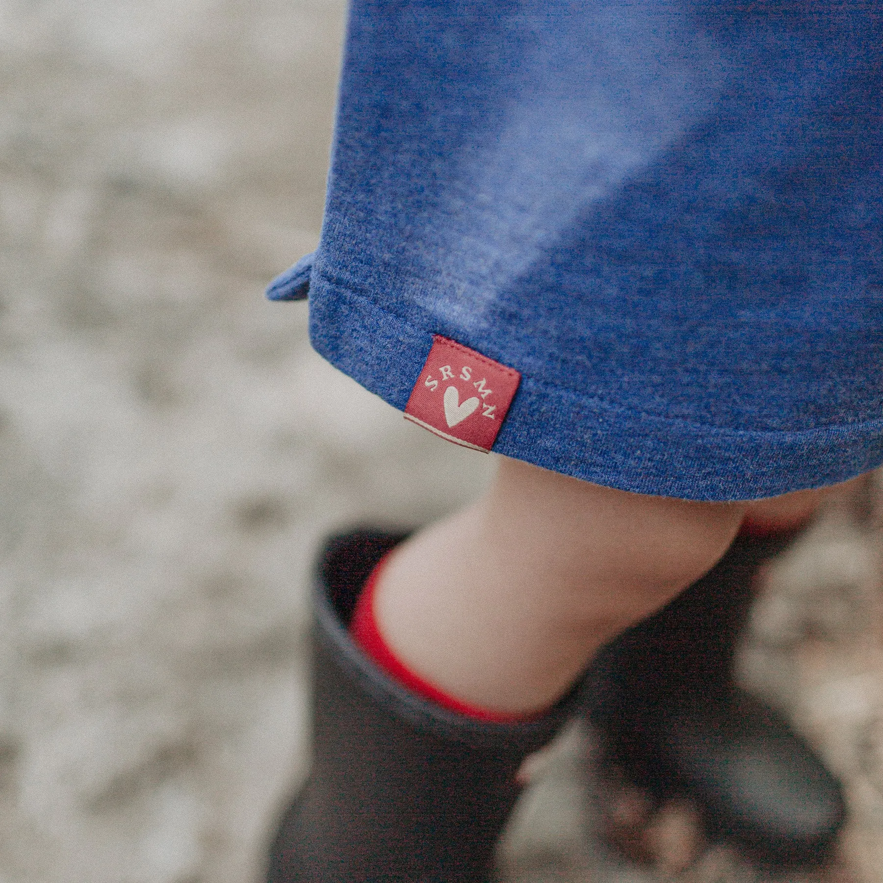 Robe tunique bleue en coton français, bébé || Blue tunic dress in French cotton, baby