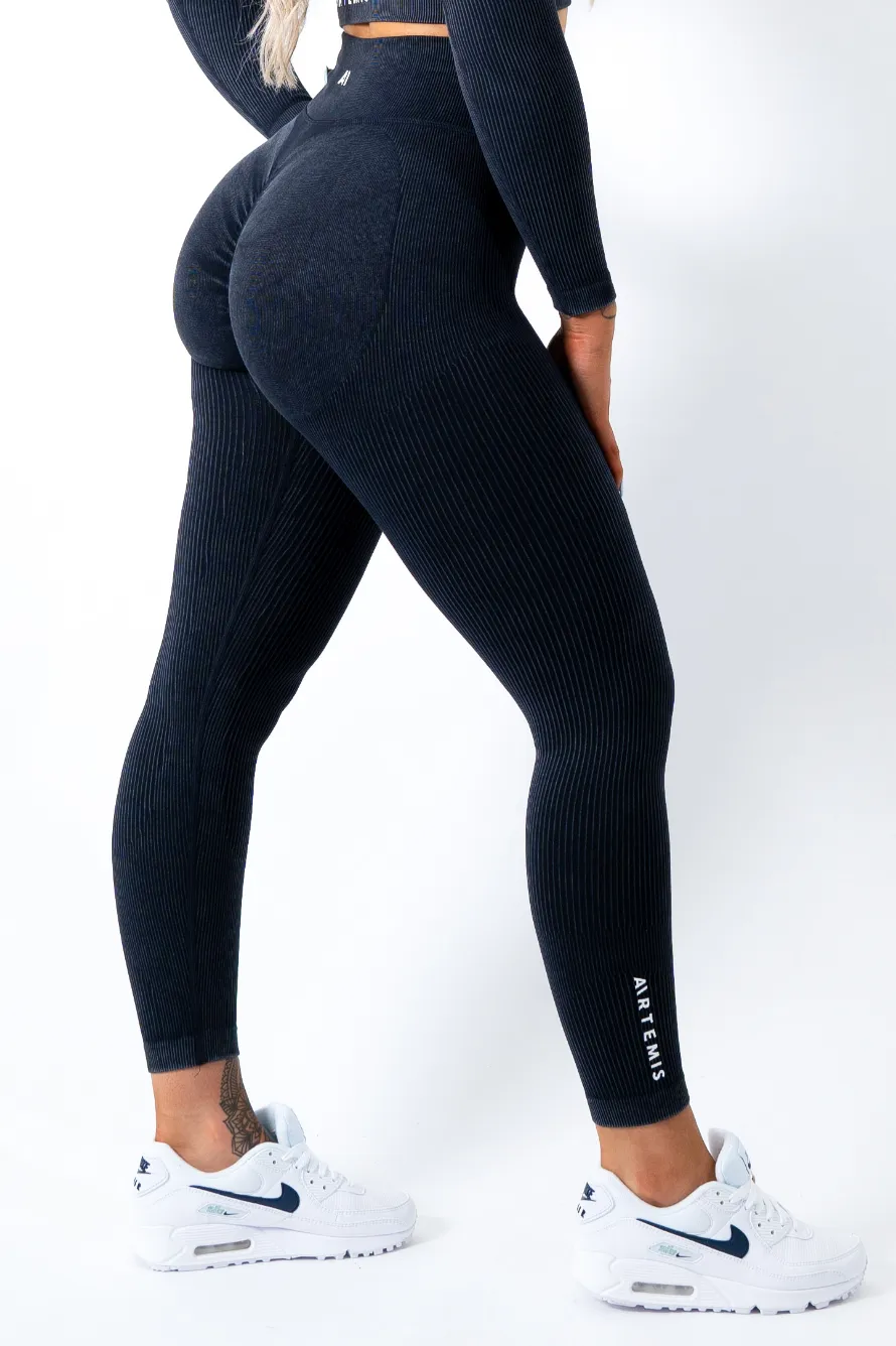 Ruby Rib Scrunchbum Leggings Black