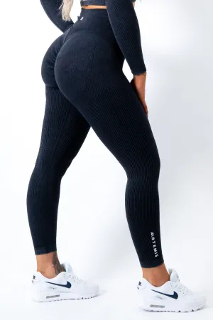 Ruby Rib Scrunchbum Leggings Black