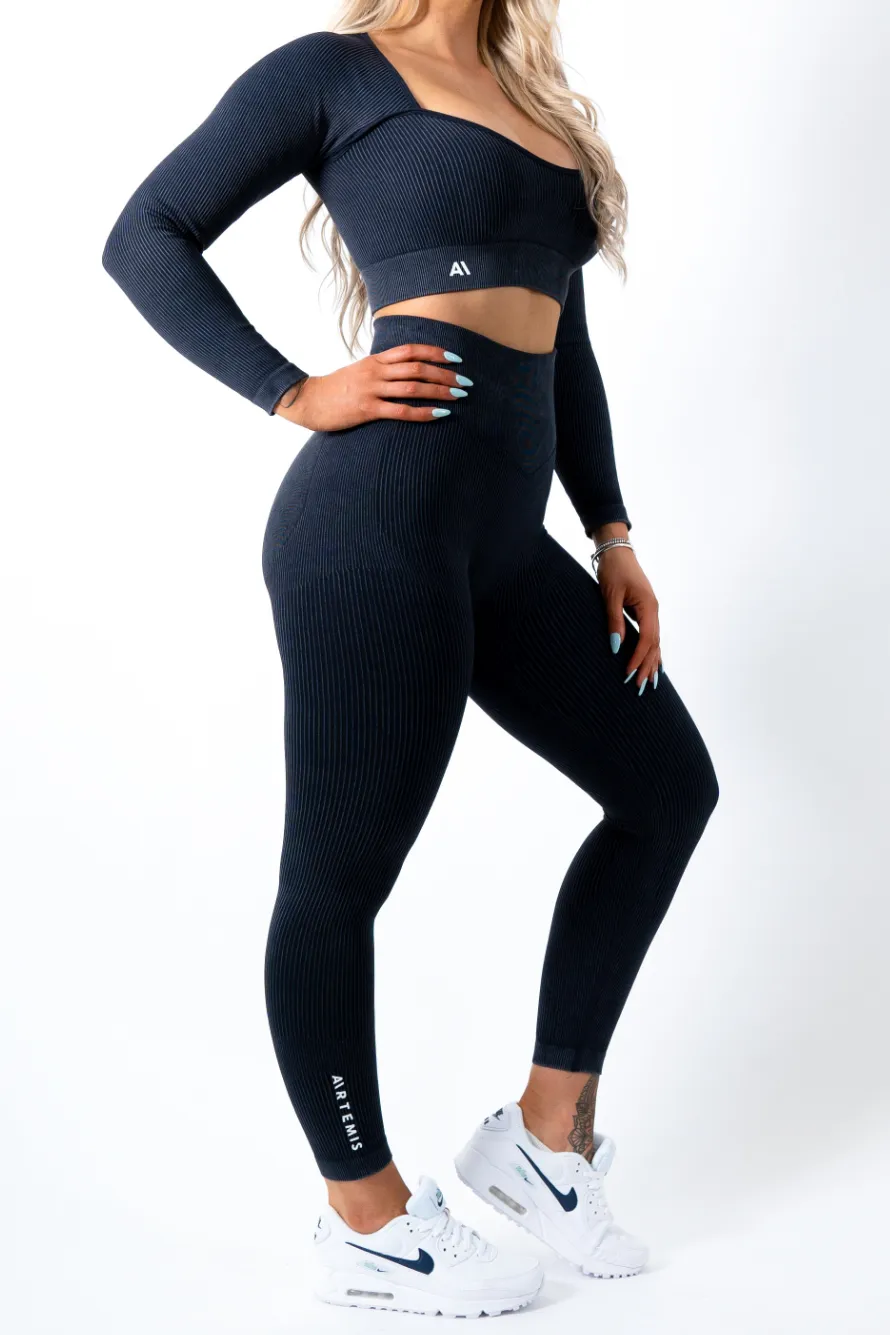 Ruby Rib Scrunchbum Leggings Black