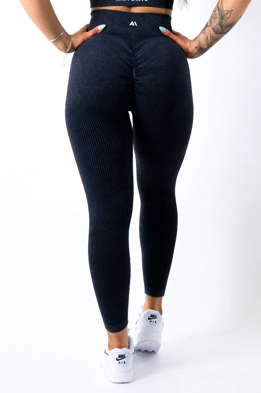 Ruby Rib Scrunchbum Leggings Black