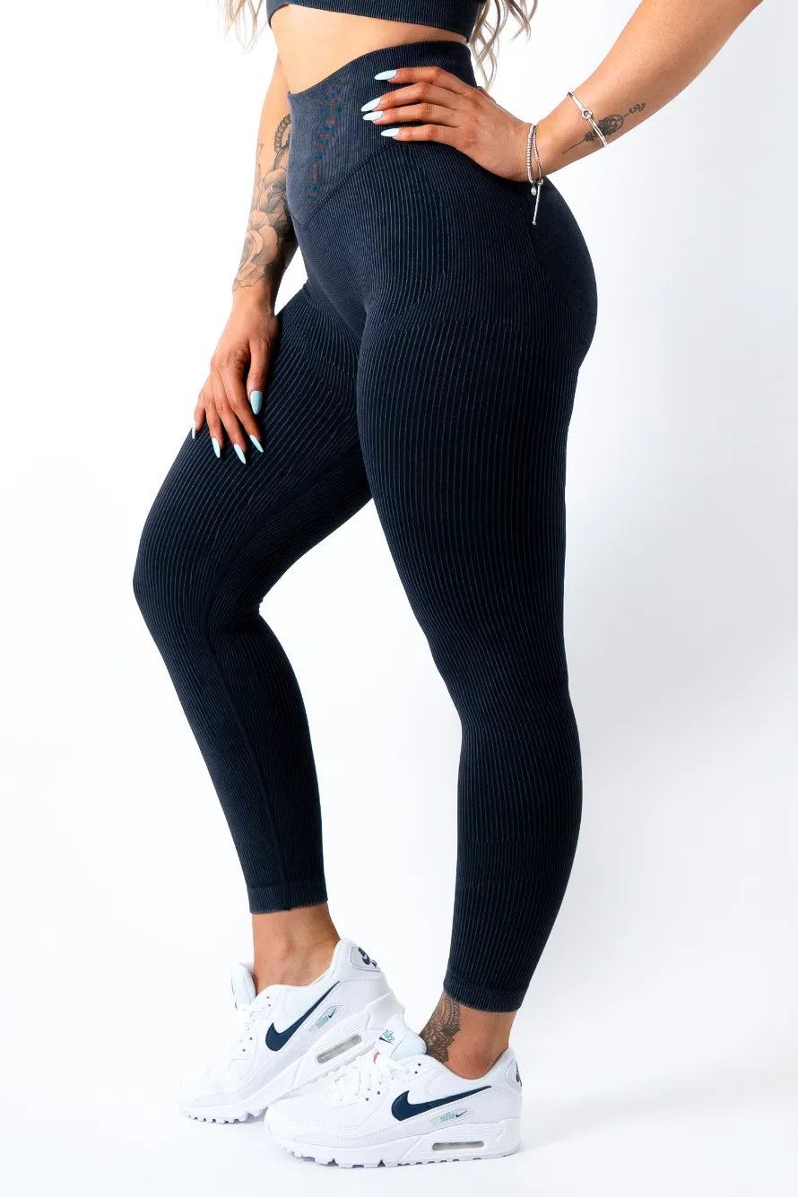 Ruby Rib Scrunchbum Leggings Black