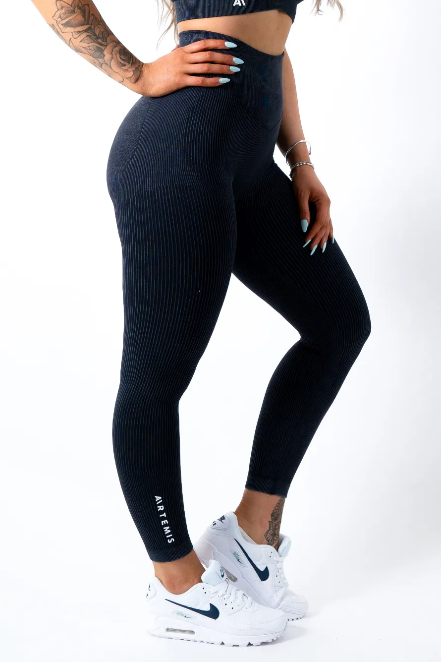 Ruby Rib Scrunchbum Leggings Black