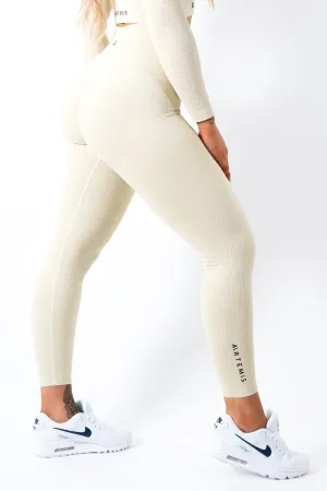 Ruby Rib Scrunchbum Leggings Cream