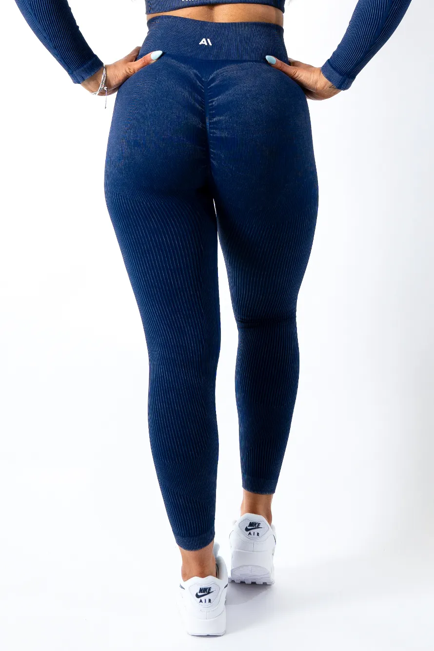 Ruby Rib Scrunchbum Leggings Navy