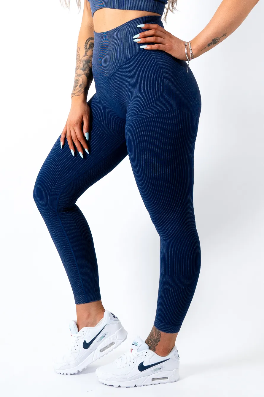 Ruby Rib Scrunchbum Leggings Navy