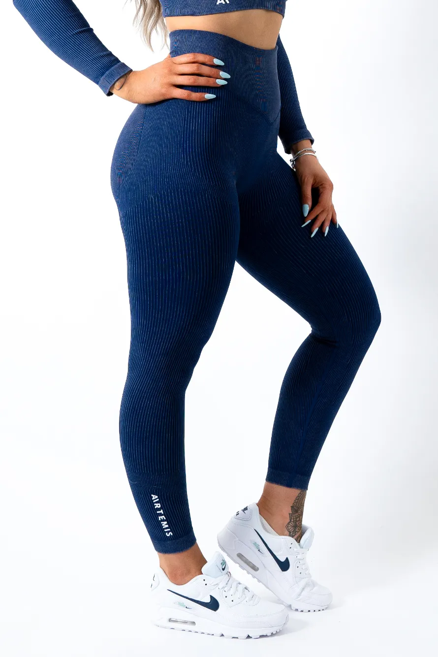 Ruby Rib Scrunchbum Leggings Navy