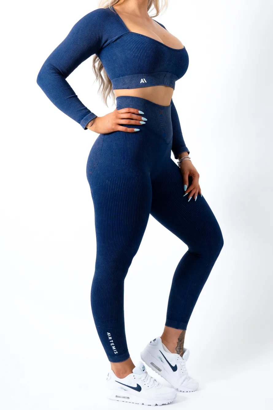 Ruby Rib Scrunchbum Leggings Navy