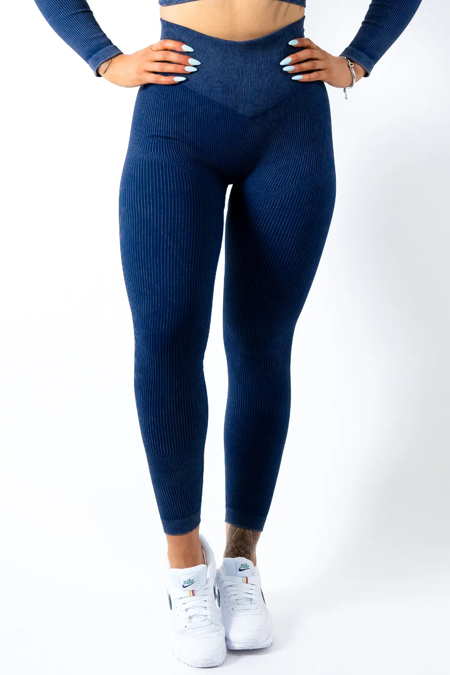 Ruby Rib Scrunchbum Leggings Navy