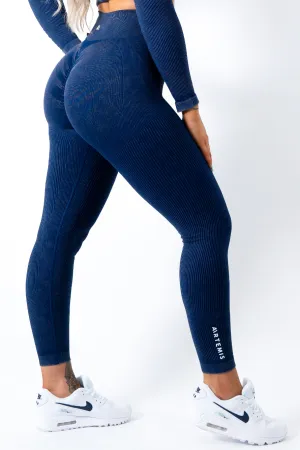 Ruby Rib Scrunchbum Leggings Navy