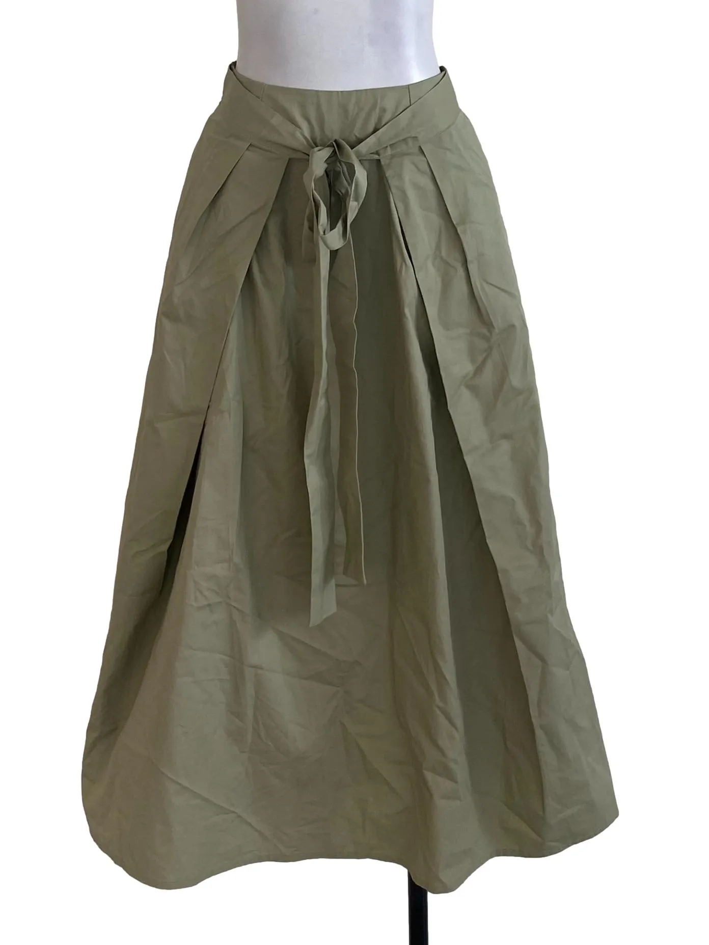 Sage Plain Cotton Skirt TEM
