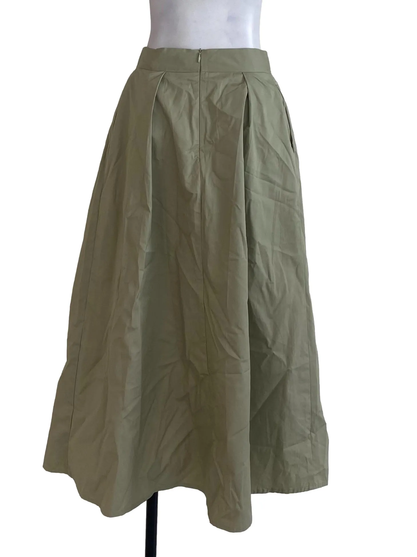 Sage Plain Cotton Skirt TEM