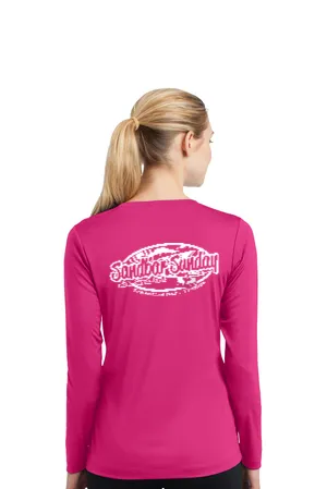 Sandbar Sunday (S.I.) Sport-Tek Ladies Long Sleeve Competitor in Raspberry- Sebastian Inlet, Fl