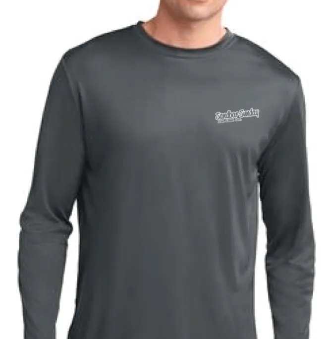 Sandbar Sunday (S.I.) Sport-Tek Mens Long Sleeve Competitor in Iron Gray/Sebastian Inlet