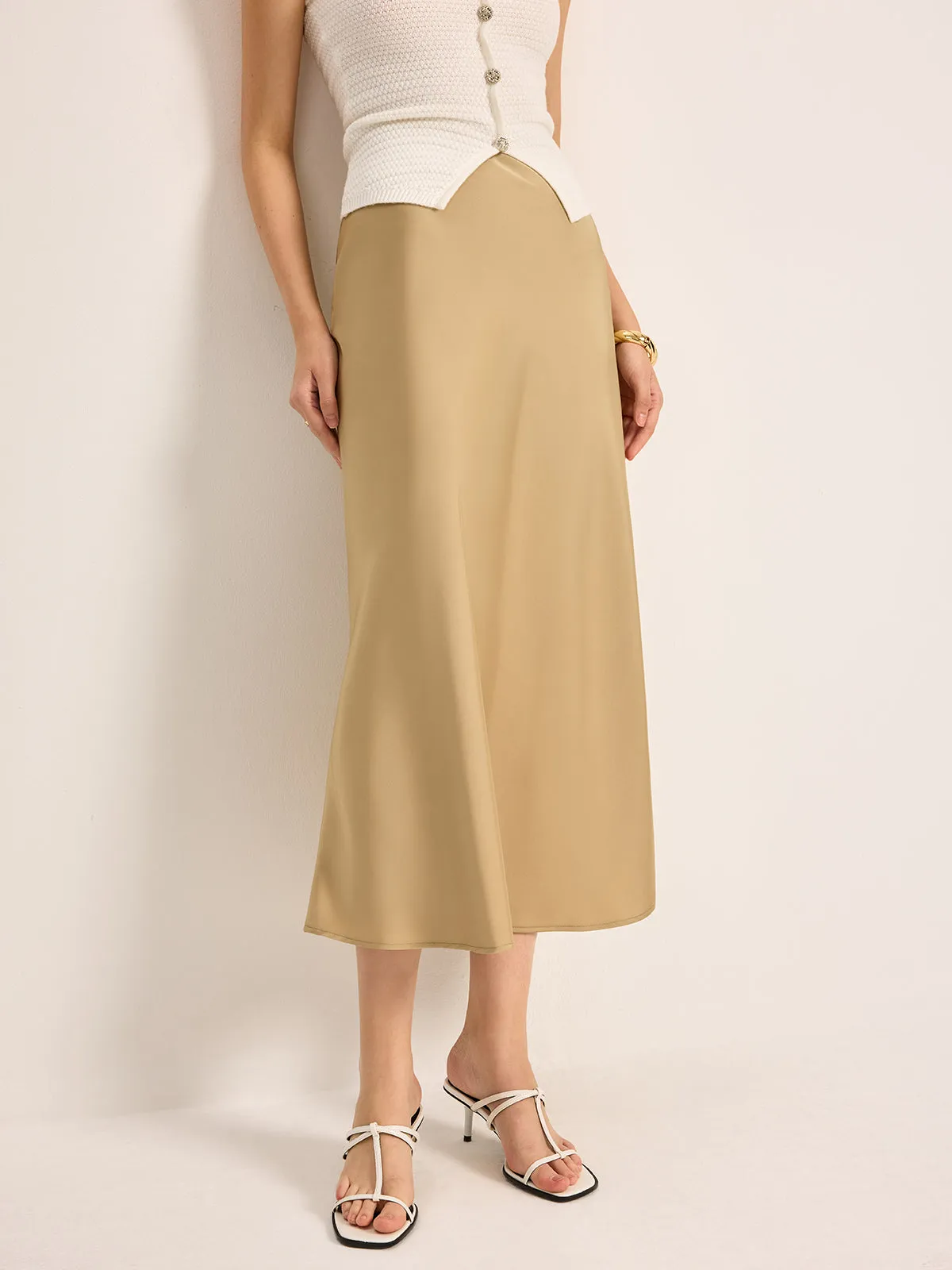 Satin High-Waist Skirt