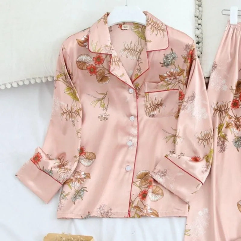 Satin Pink Pajama Set