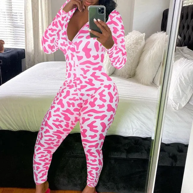 Sexy printing Home Onesies Jumpsuit Sleepwear pajamas